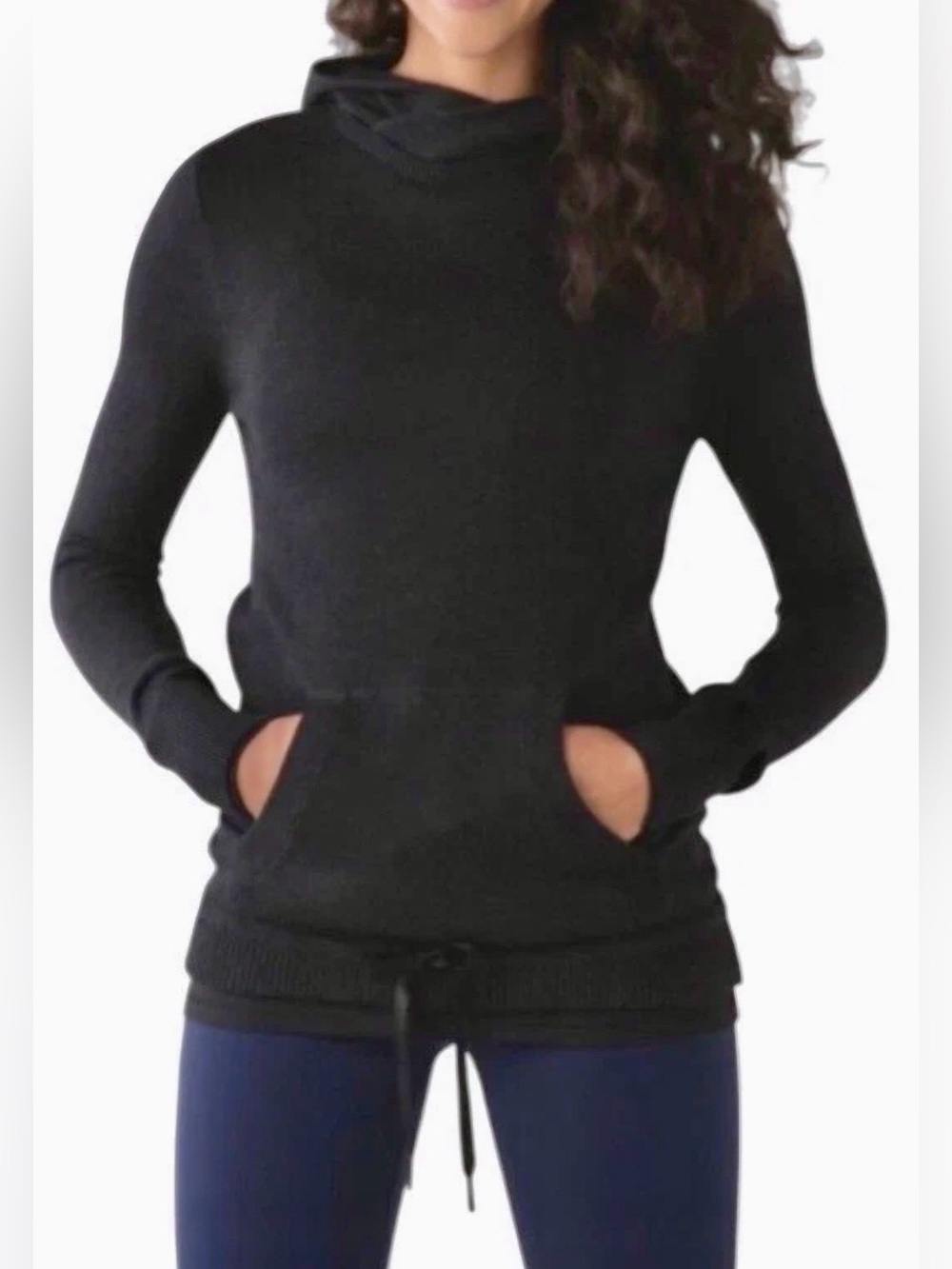 Lululemon Sweet Savasana Cashmere Blend Hoodie Sweater in Heathered Black